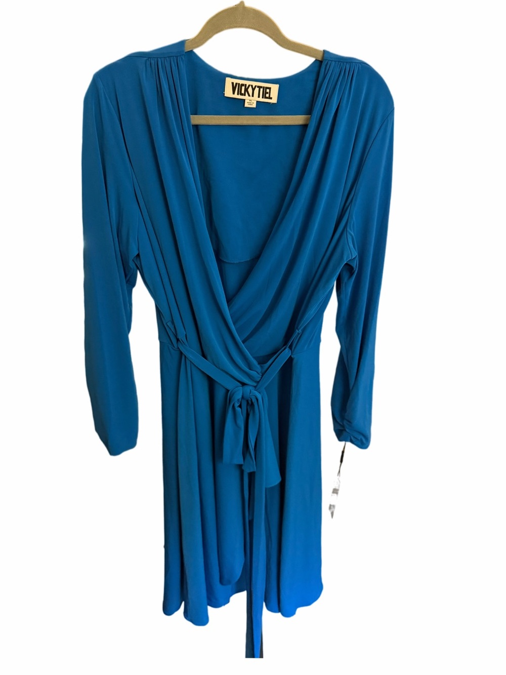 Vicky Tiel Teal Midi Wrap Dress